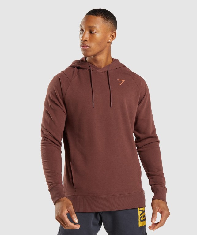 Pink Brown Gymshark Bold Men's Hoodies | US-32DYSOV