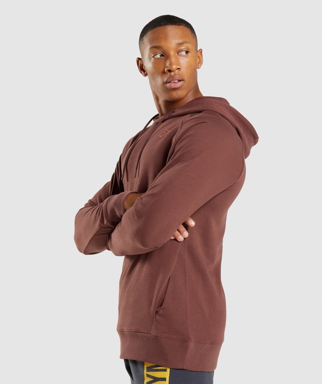 Pink Brown Gymshark Bold Men's Hoodies | US-32DYSOV