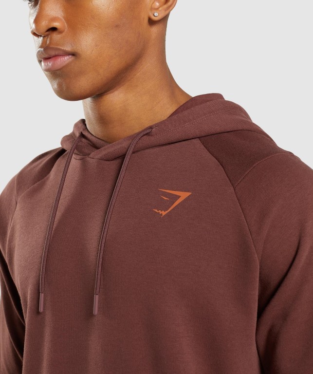 Pink Brown Gymshark Bold Men's Hoodies | US-32DYSOV