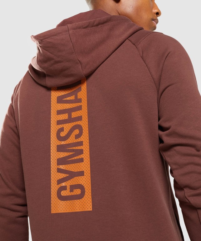 Pink Brown Gymshark Bold Men's Hoodies | US-32DYSOV