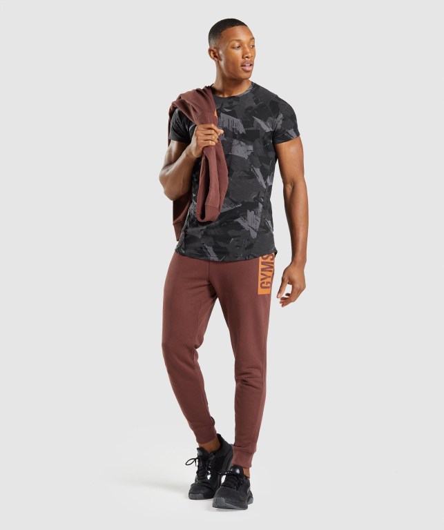 Pink Brown Gymshark Bold Men's Joggers | US-37JDOFX