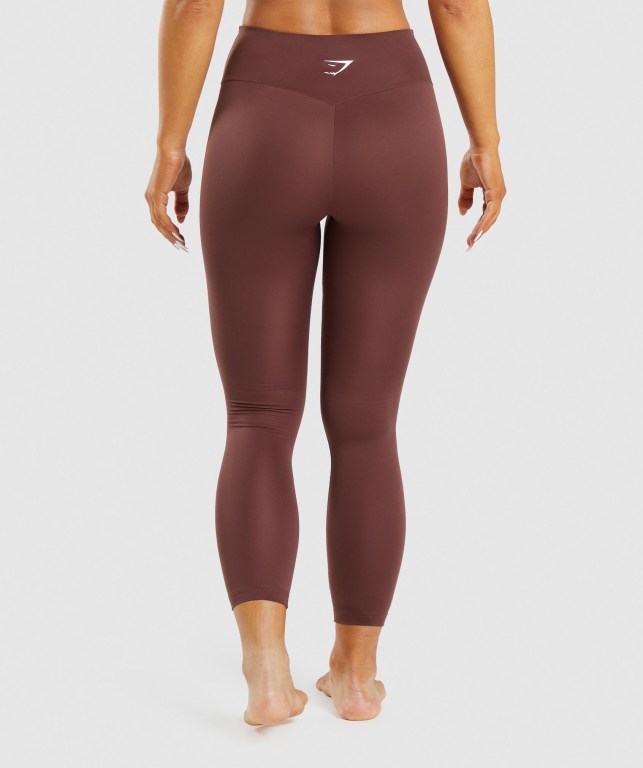 Pink Brown Gymshark Training High Waisted Women's Leggings | US-85KMCLZ