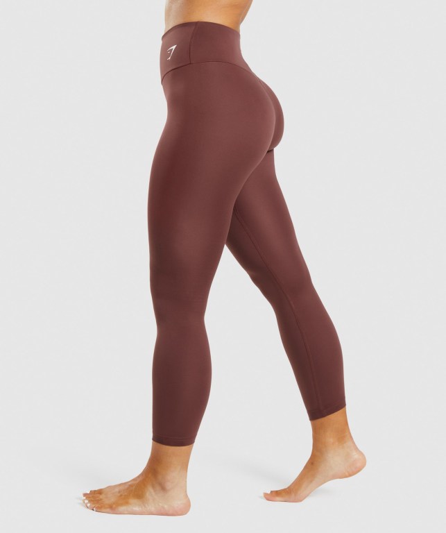 Pink Brown Gymshark Training High Waisted Women's Leggings | US-85KMCLZ