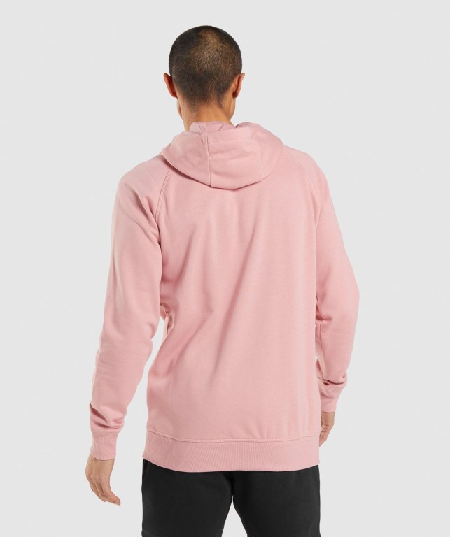 Pink Gymshark Central Men's Hoodies | US-74ILHRK