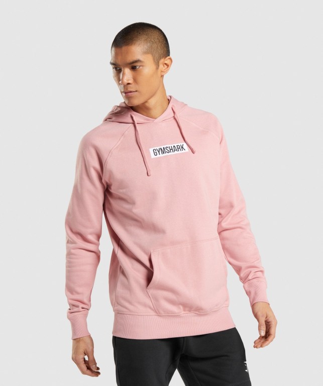 Pink Gymshark Central Men's Hoodies | US-74ILHRK