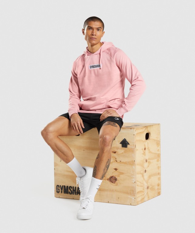 Pink Gymshark Central Men's Hoodies | US-74ILHRK