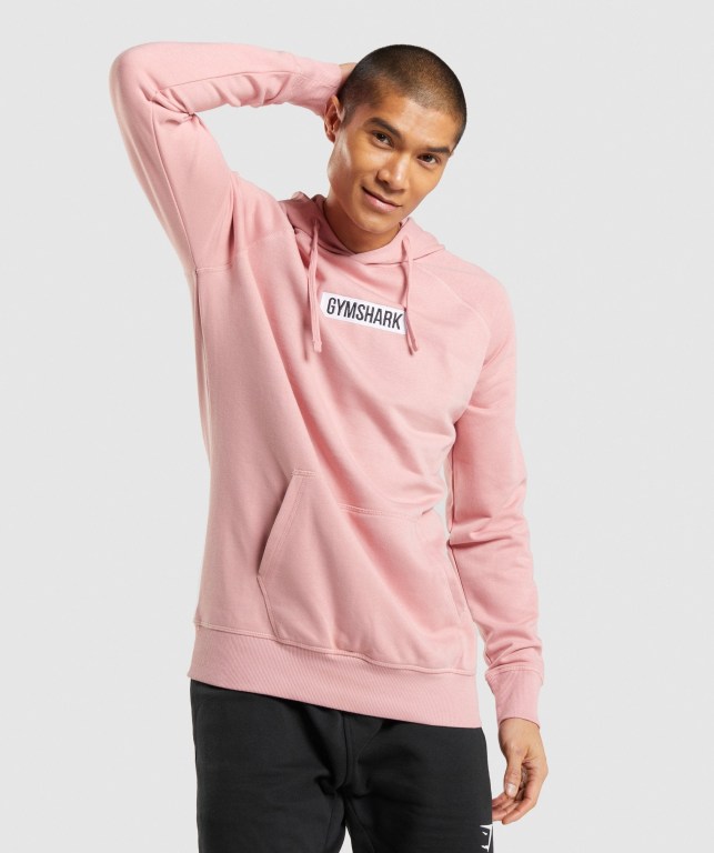 Pink Gymshark Central Men\'s Hoodies | US-74ILHRK