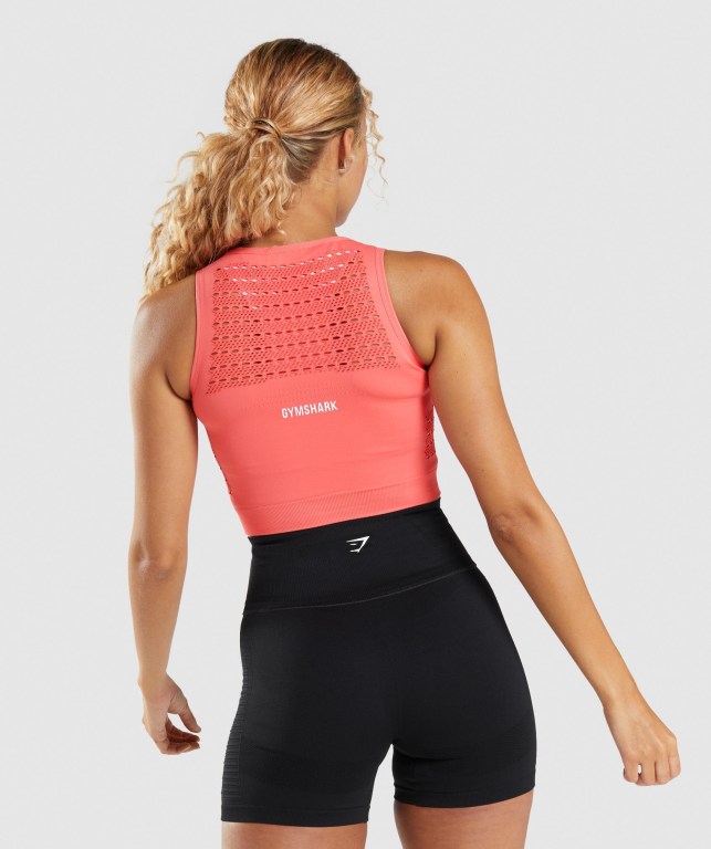 Pink Gymshark Energy Seamless Crop Top Women's Sweatshirts | US-72GUKOA