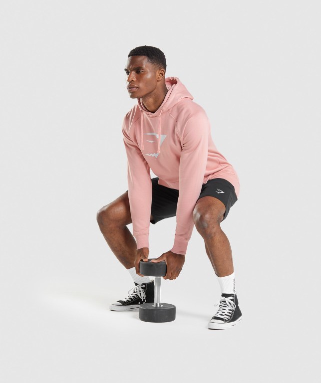 Pink Gymshark Sharkhead Infill Men's Hoodies | US-68CTVQI