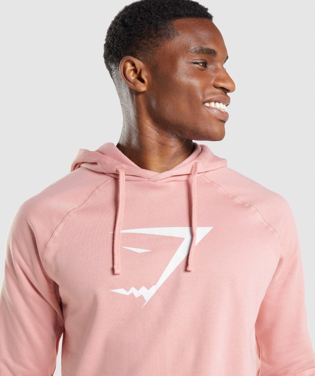 Pink Gymshark Sharkhead Infill Men's Hoodies | US-68CTVQI