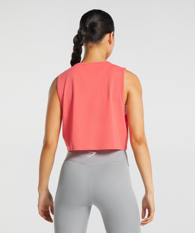 Pink Gymshark Training Crop Women's Tank Tops | US-28DOKCF