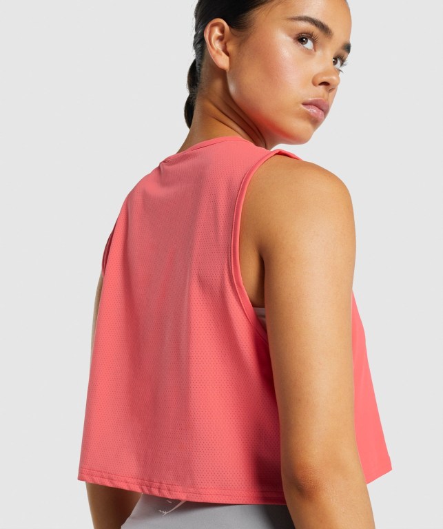 Pink Gymshark Training Crop Women's Tank Tops | US-69XFDCB