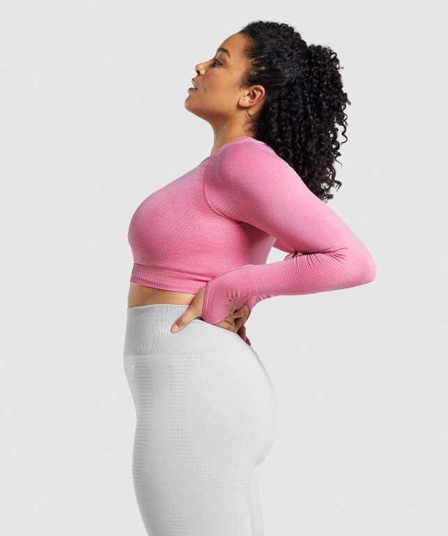 Pink Gymshark Vital Seamless 2.0 Crop Top Women's T Shirts | US-39GUZVD