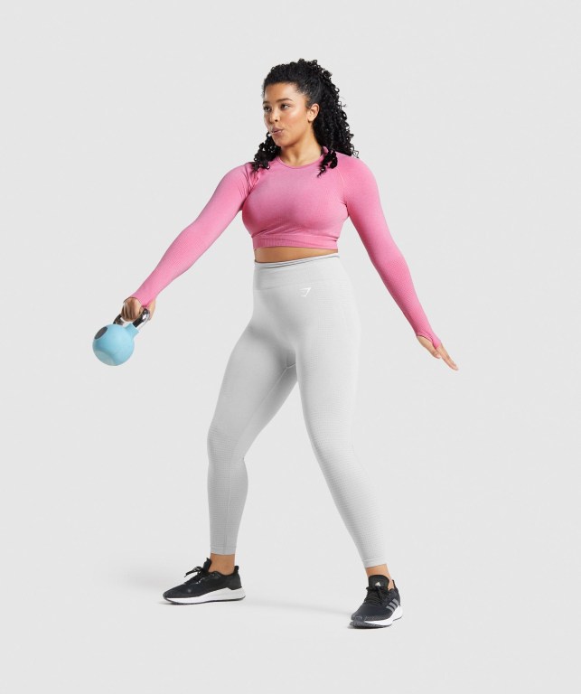 Pink Gymshark Vital Seamless 2.0 Crop Top Women's T Shirts | US-39GUZVD