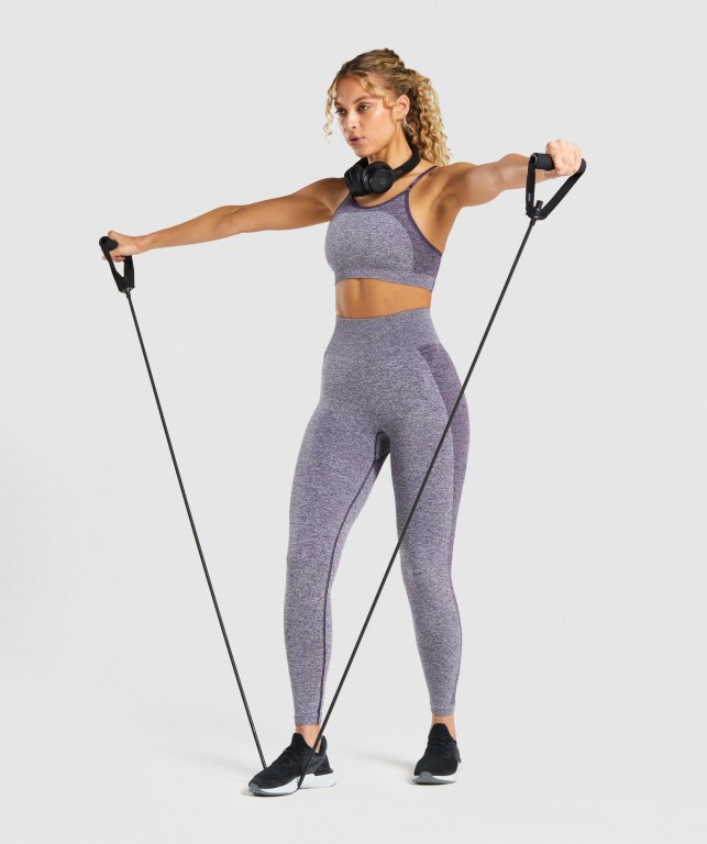 Purple Gymshark Flex Strappy Women's Sports Bra | US-61NZDRX