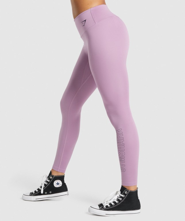 Purple Gymshark Training Graphic High Waisted Women's Leggings | US-31BRIQO