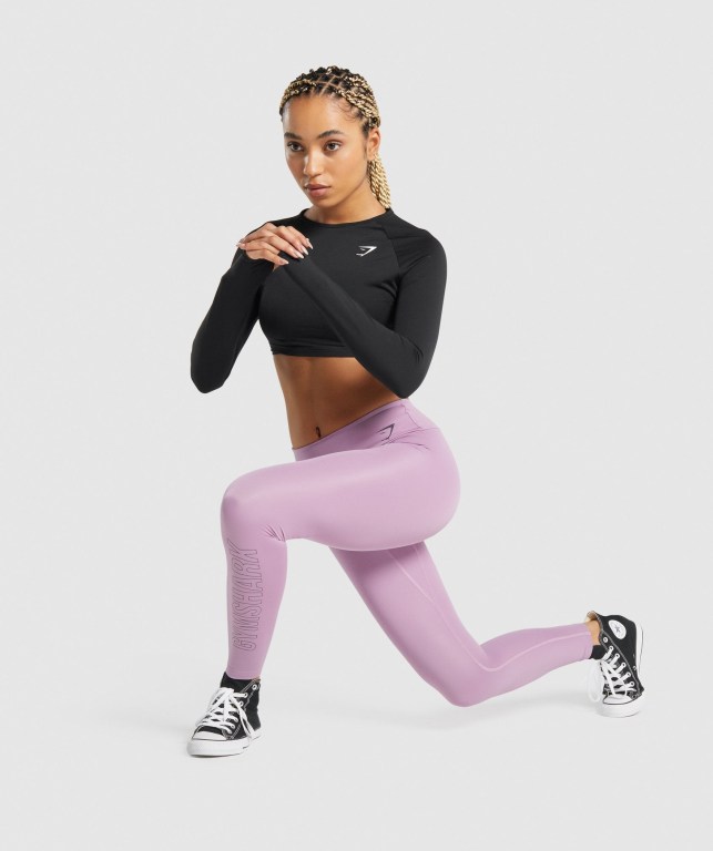 Purple Gymshark Training Graphic High Waisted Women's Leggings | US-31BRIQO