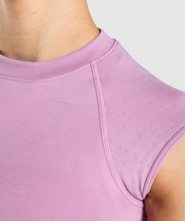 Purple / Light Purple Gymshark Apex Seamless Crop Top Women's T Shirts | US-40GJZCE