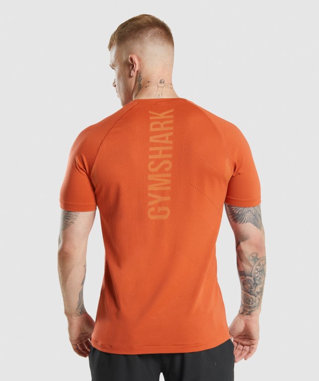 Red Gymshark Apex Perform Men's T Shirts | US-43MRTLY