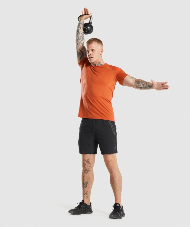 Red Gymshark Apex Perform Men's T Shirts | US-43MRTLY