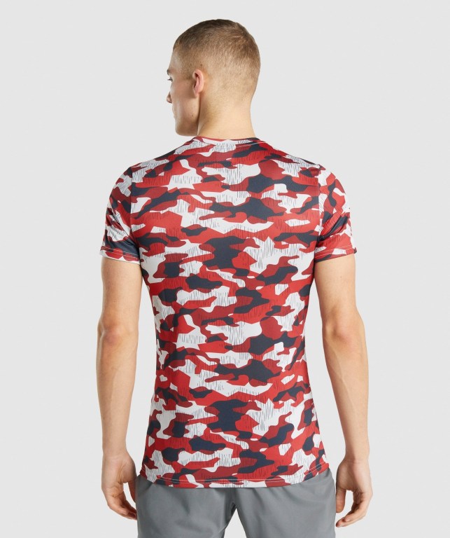 Red Gymshark Arrival Men's T Shirts | US-05YXIOQ