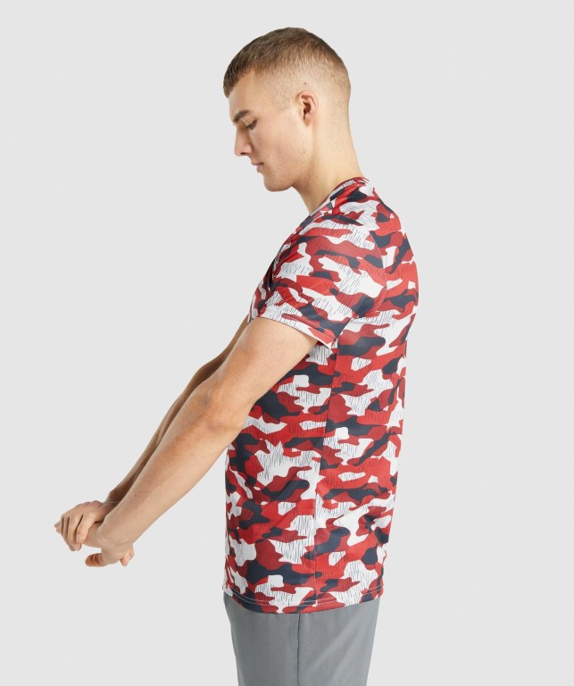 Red Gymshark Arrival Men's T Shirts | US-05YXIOQ