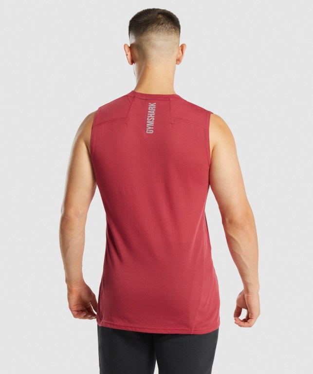 Red Gymshark Hyper Power Men's Tank Tops | US-81CXZFB