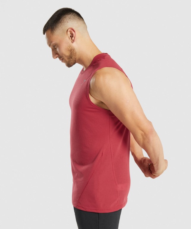 Red Gymshark Hyper Power Men's Tank Tops | US-81CXZFB