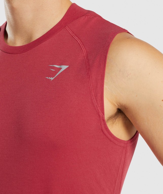 Red Gymshark Hyper Power Men's Tank Tops | US-81CXZFB