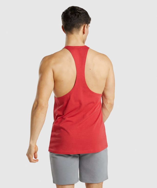 Red Gymshark Legacy Men's Tank Tops | US-38TYVFC