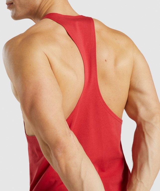 Red Gymshark Legacy Men's Tank Tops | US-38TYVFC