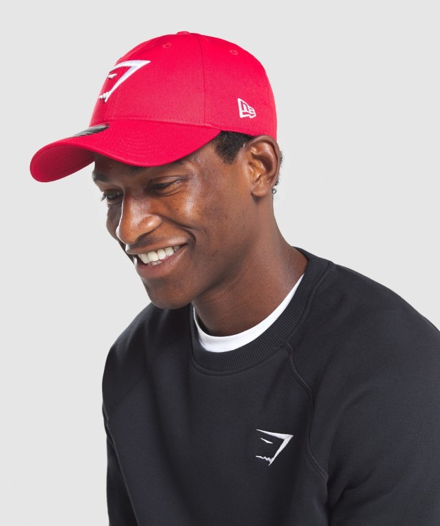 Red Gymshark New Era 9FORTY Adjustable Men's Headwear | US-46JVYLM