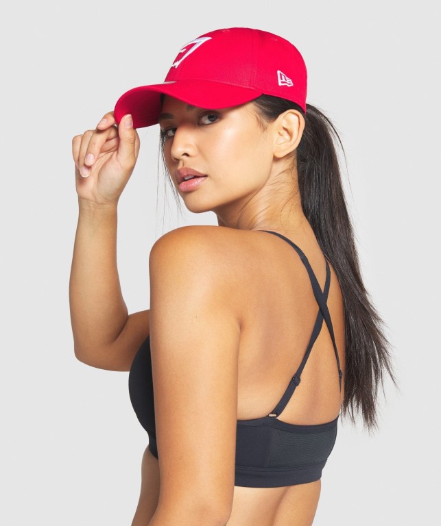 Red Gymshark New Era 9FORTY Adjustable Men's Headwear | US-46JVYLM