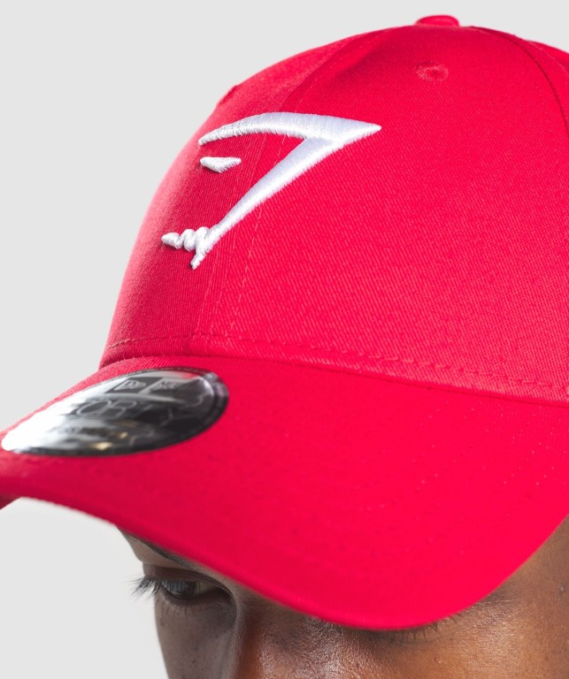 Red Gymshark New Era 9FORTY Adjustable Men's Headwear | US-46JVYLM