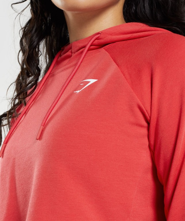 Red Gymshark Training Cropped Women's Hoodies | US-16UKICL