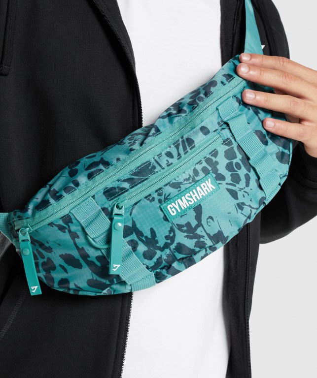 Turquoise Gymshark Adapt Animal Graphic Sling Women's Bags & Backpacks | US-59RJDGH