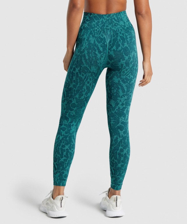 Turquoise Gymshark Adapt Animal Seamless High Waisted Women's Leggings | US-10WEFYK