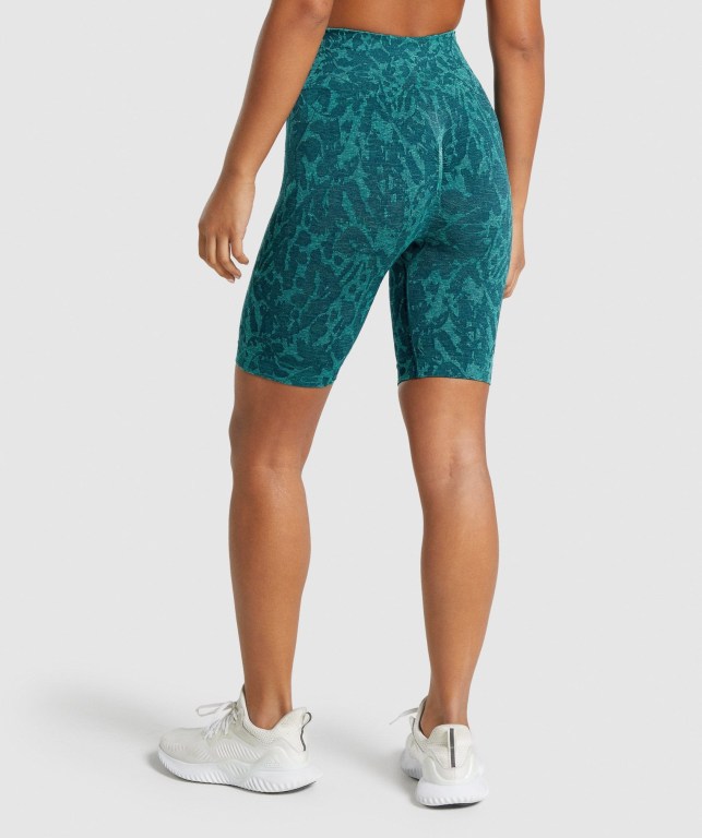 Turquoise Gymshark Adapt Animal Seamless Cycling Women's Shorts | US-26MUZJE