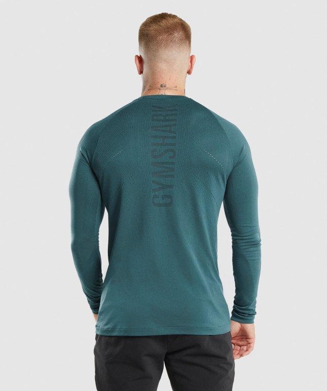 Turquoise Gymshark Apex Men's T Shirts | US-39AJWBU