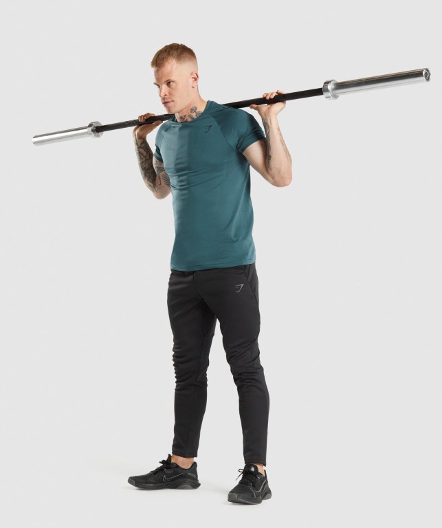 Turquoise Gymshark Apex Perform Men's T Shirts | US-90LUTZA