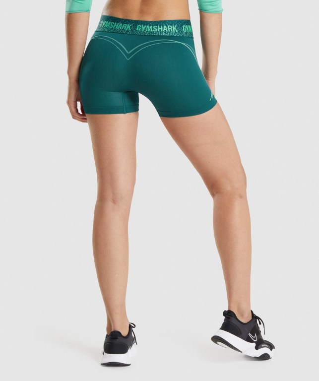 Turquoise Gymshark Apex Seamless Low Rise Women's Shorts | US-15VLEWG