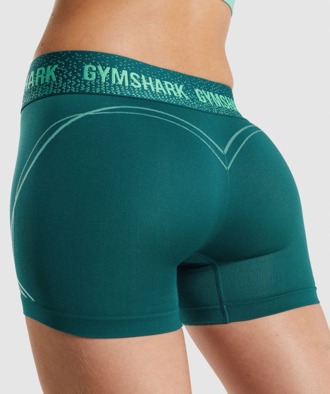 Turquoise Gymshark Apex Seamless Low Rise Women's Shorts | US-15VLEWG