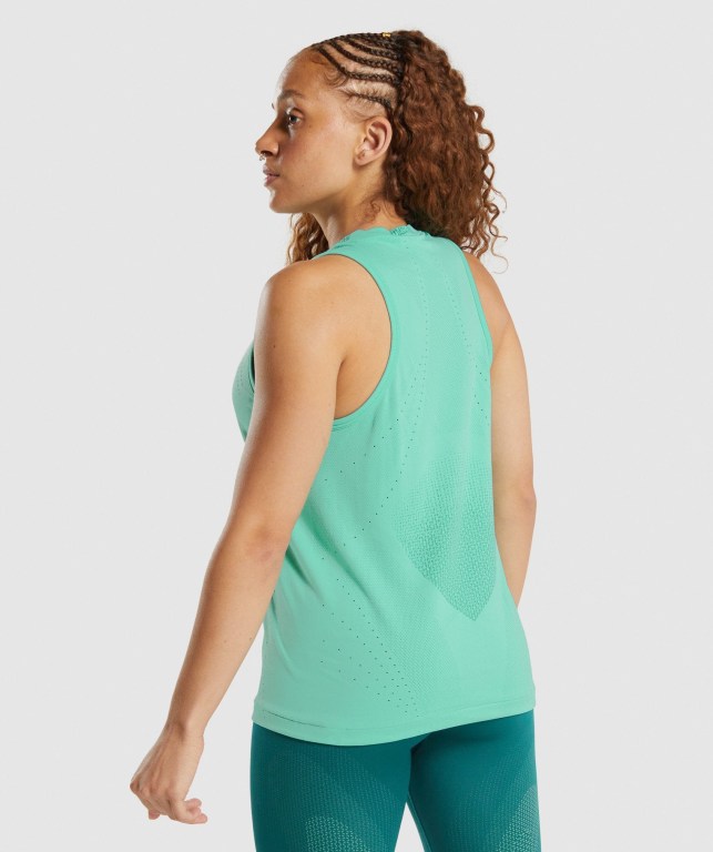 Turquoise Gymshark Apex Seamless Women's Tank Tops | US-40VOFIS