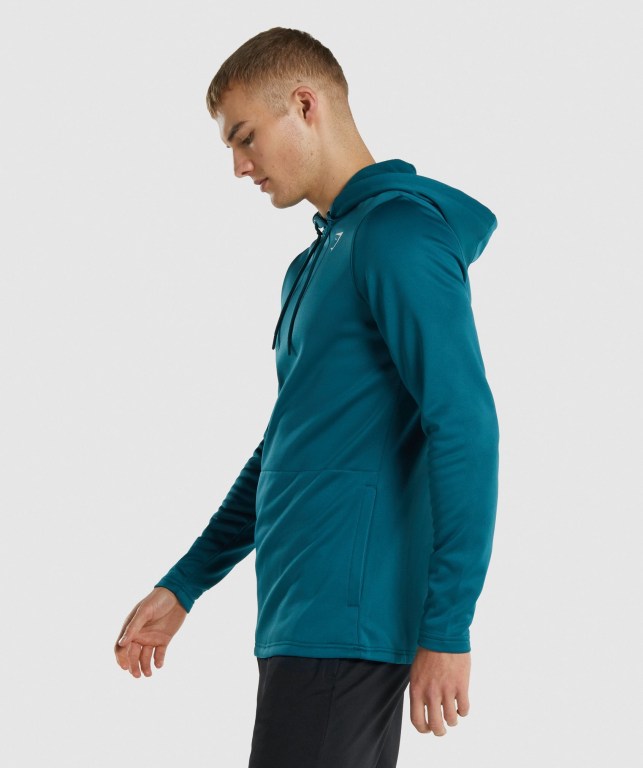 Turquoise Gymshark Arrival Men's Hoodies | US-89HIWNM