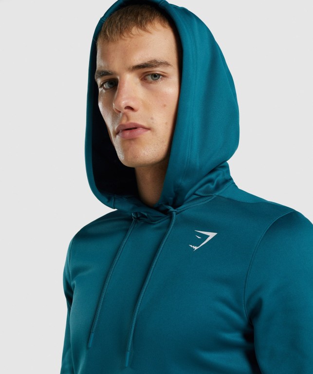 Turquoise Gymshark Arrival Men's Hoodies | US-89HIWNM