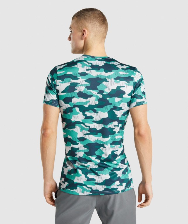 Turquoise Gymshark Arrival Men's T Shirts | US-12SZFJO