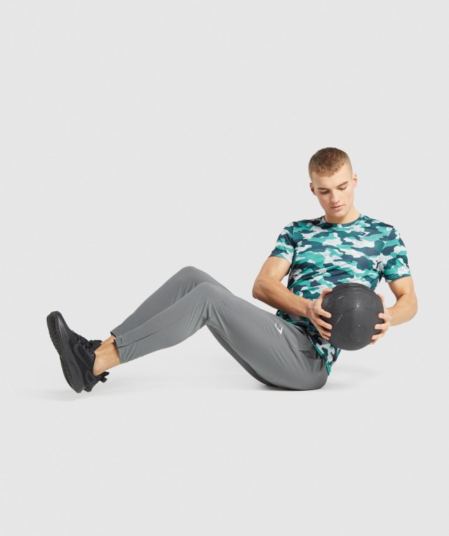 Turquoise Gymshark Arrival Men's T Shirts | US-12SZFJO