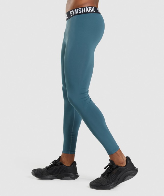 Turquoise Gymshark Element Baselayer Men's Joggers | US-54TGFJO