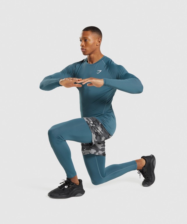 Turquoise Gymshark Element Baselayer Men's Joggers | US-54TGFJO