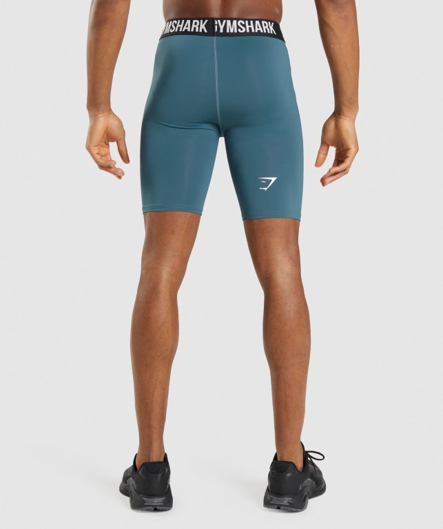 Turquoise Gymshark Element Baselayer Men's Shorts | US-93MVWUP